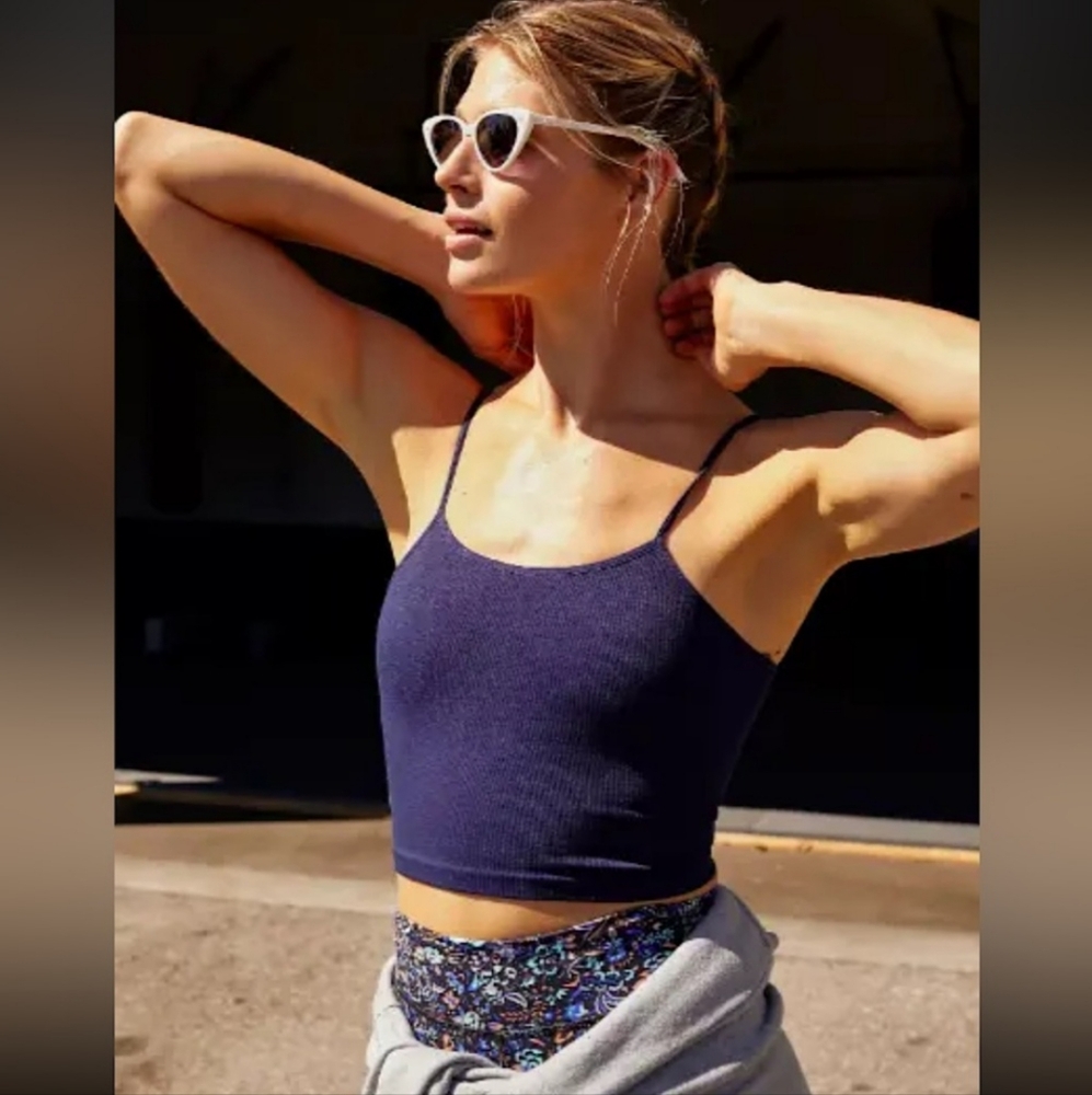 Free People Navy Blue Crop Top